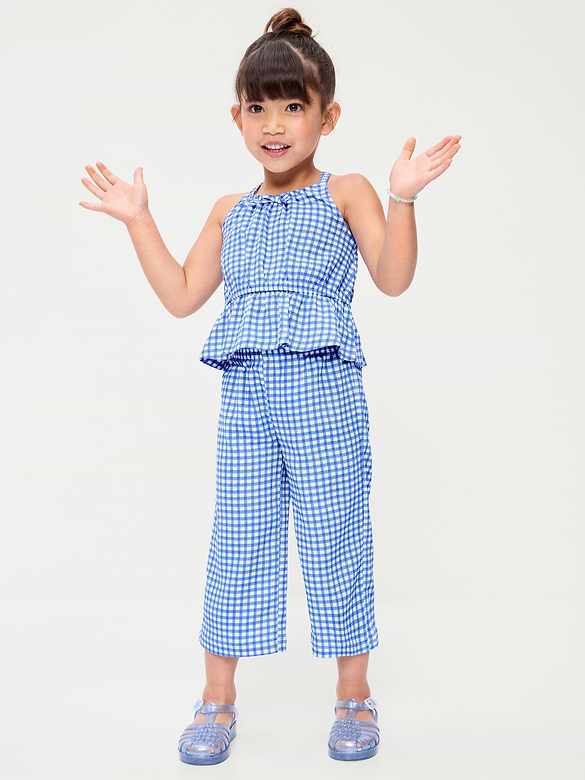 Printed Sleeveless Top and Pants Set for Toddler Girls