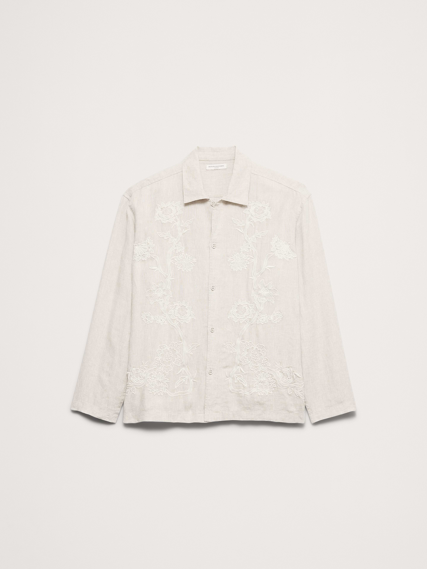 Image number 5 showing, Relaxed-Fit Embroidered Linen Long-Sleeve Resort Shirt