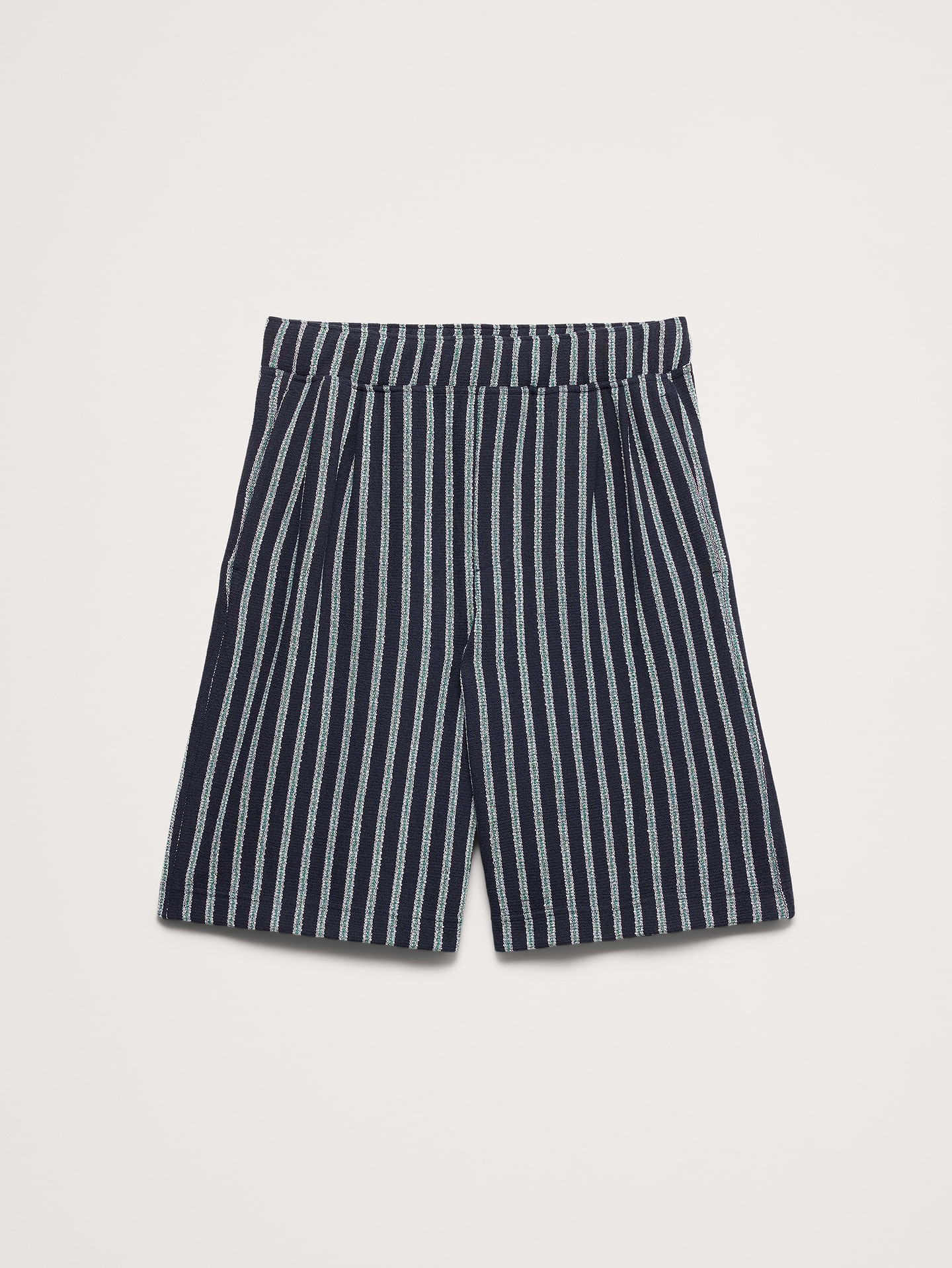 Image number 4 showing, Jacquard Stripe Pleated Pull-On Short