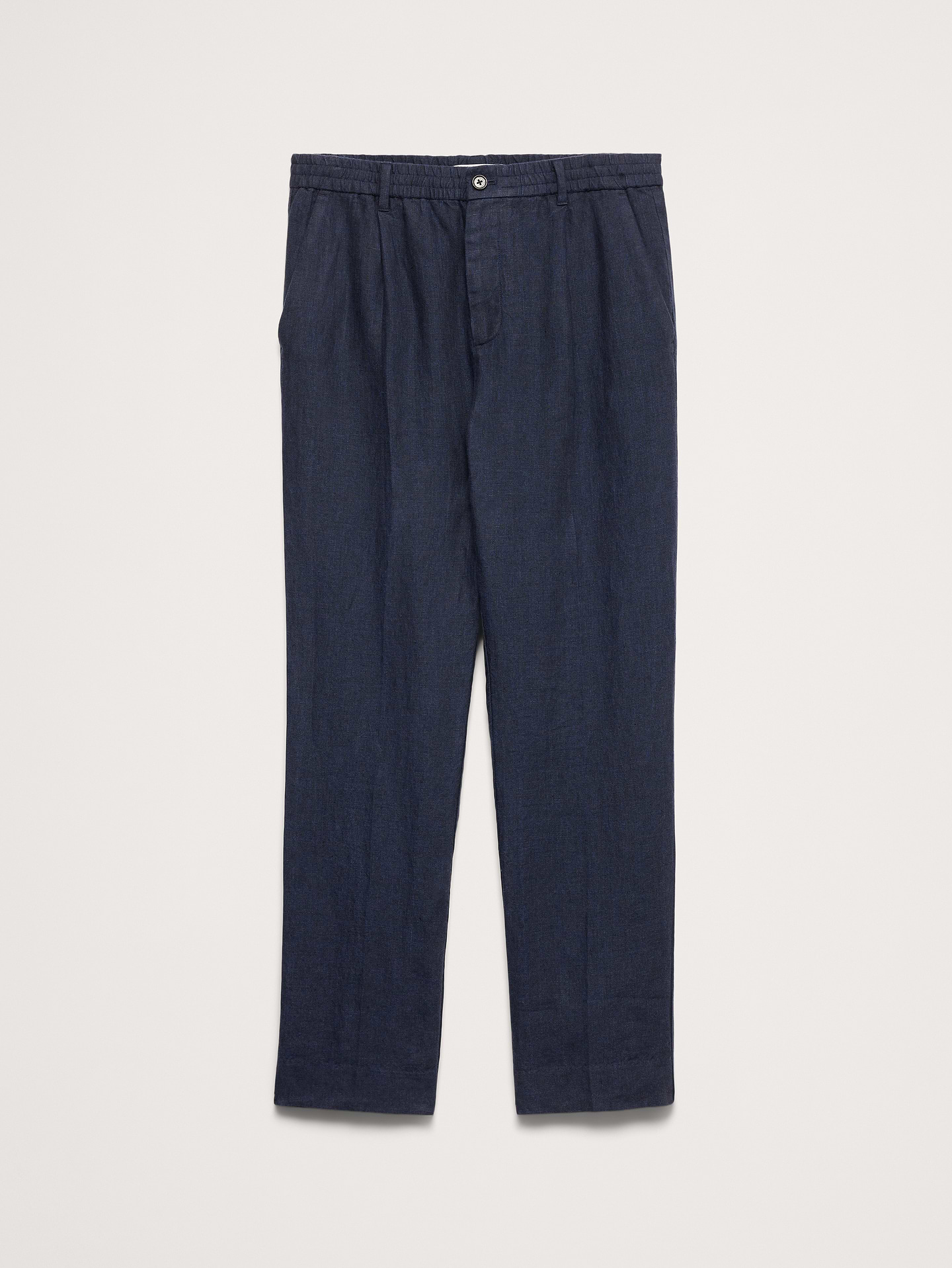 L'image numéro 5 présente Pantalon droit habillé à taille extensible en lin