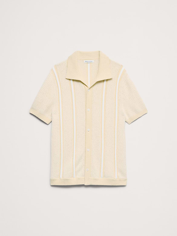 Textured Stripe Sweater Polo