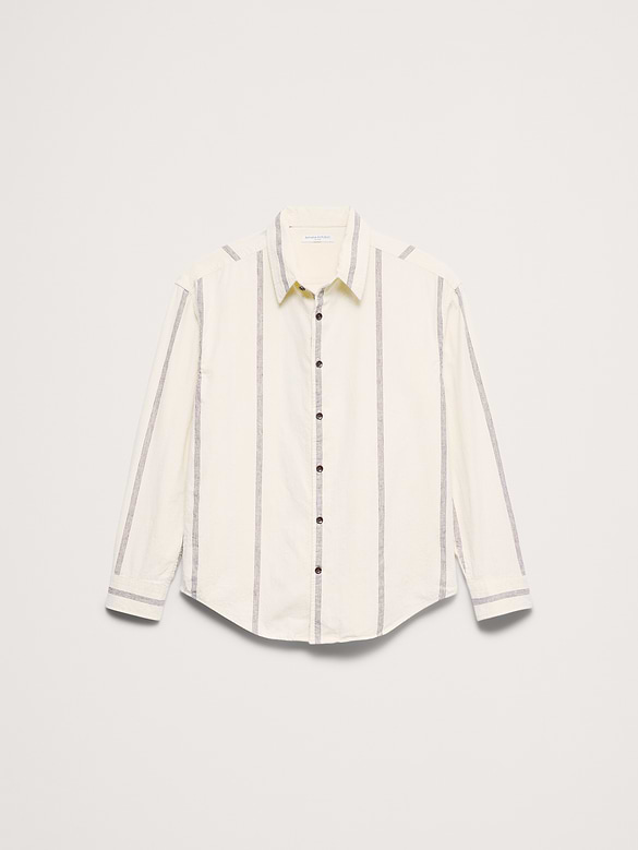 Relaxed-Fit Cotton-Linen Neps Shirt