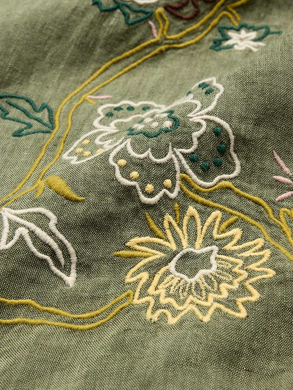 Standard-Fit Embroidered Linen Resort Shirt