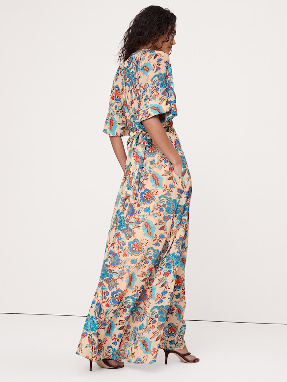 Robe longue à nouer au dos