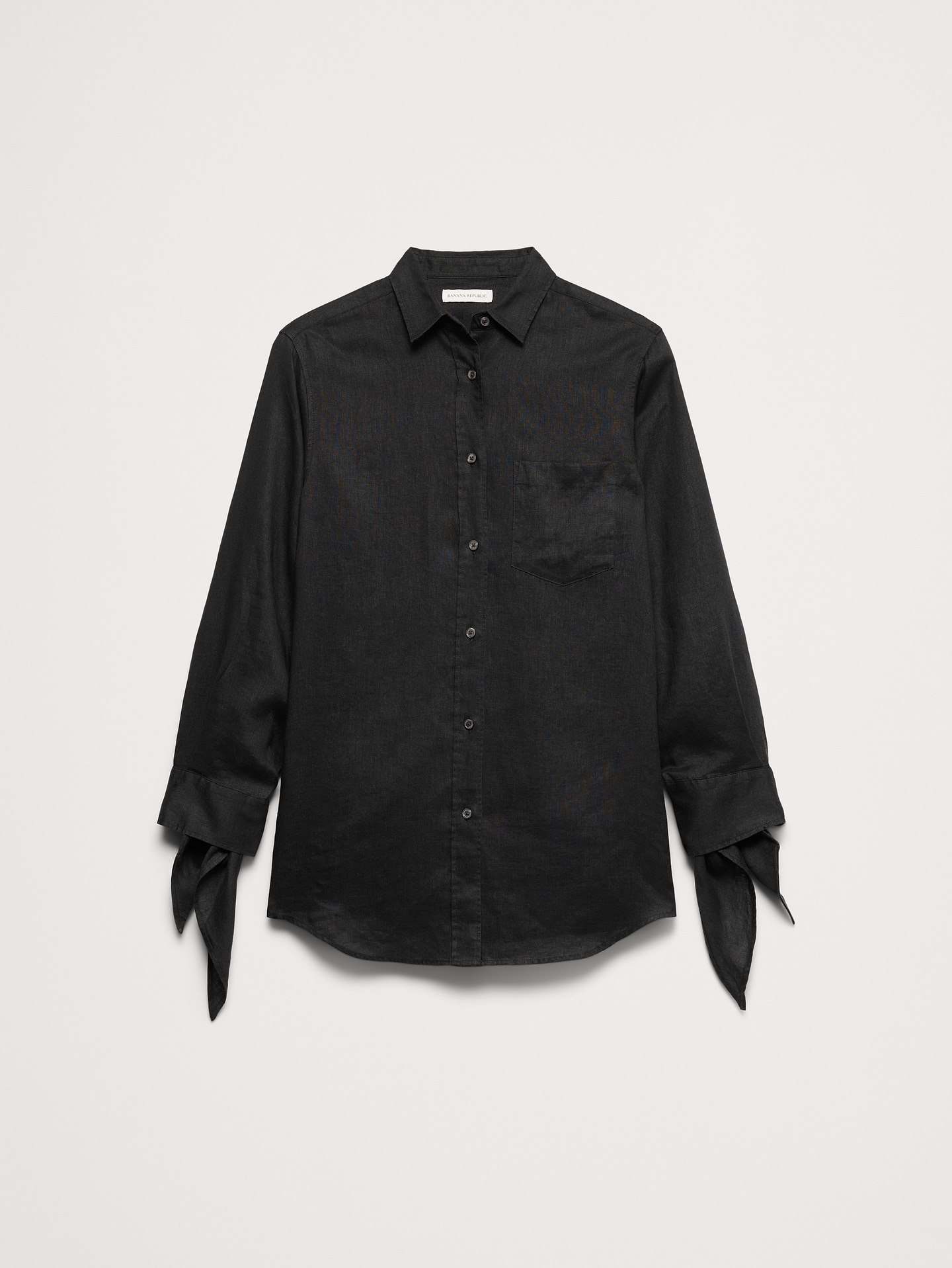Image number 7 showing, The Oversized Tie-Cuff Shirt in Linen