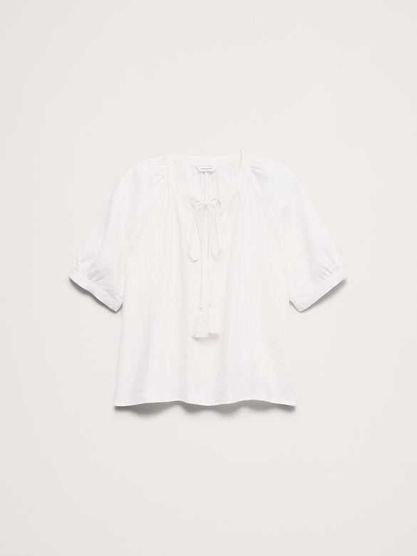 Linen Tassel-Tie Top