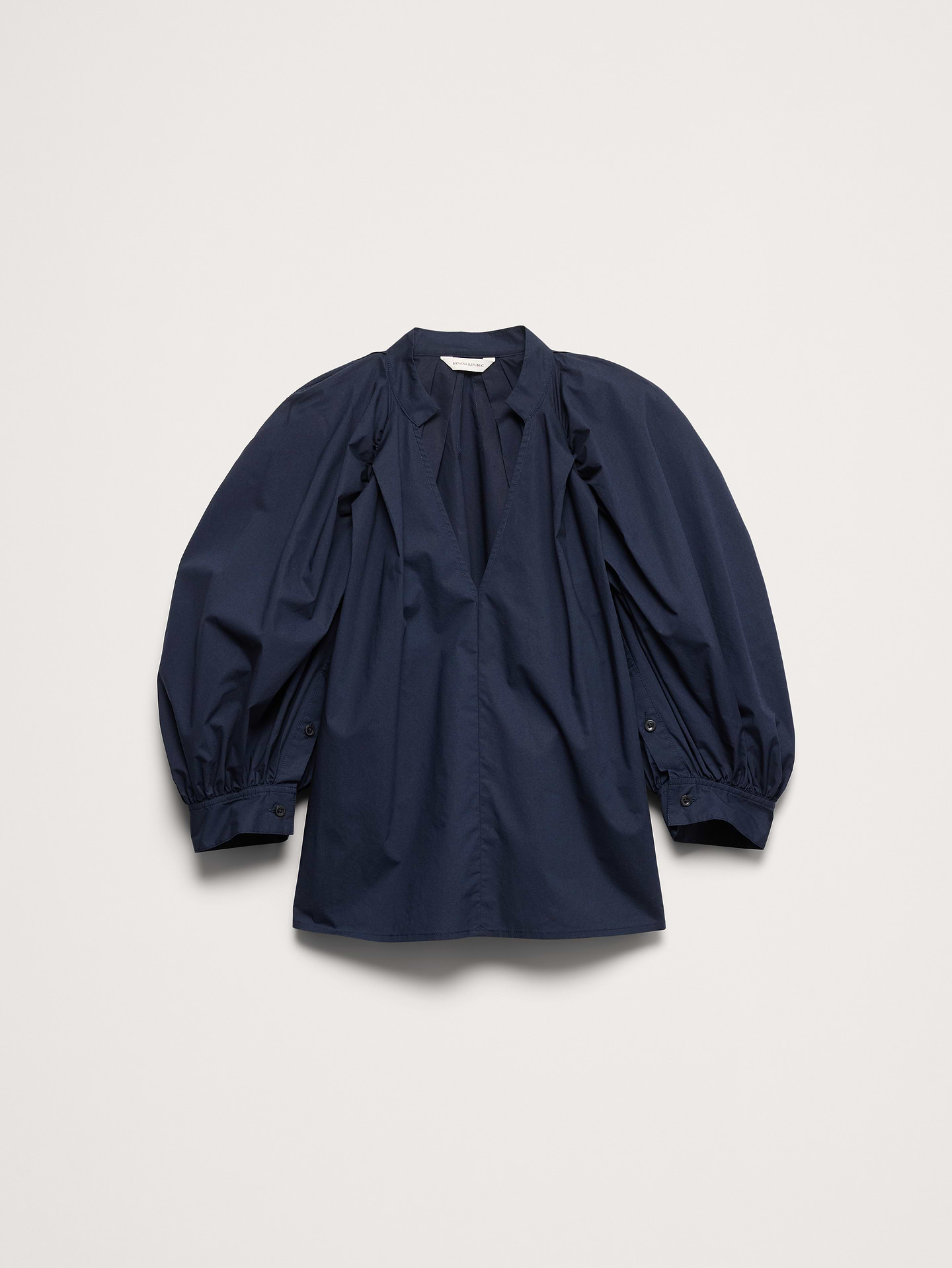 Image number 7 showing, Cotton Poplin Split-Neck Top