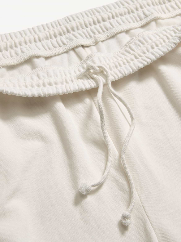 Pantalon en coton ouaté à jambe large et à taille haute PurConfort