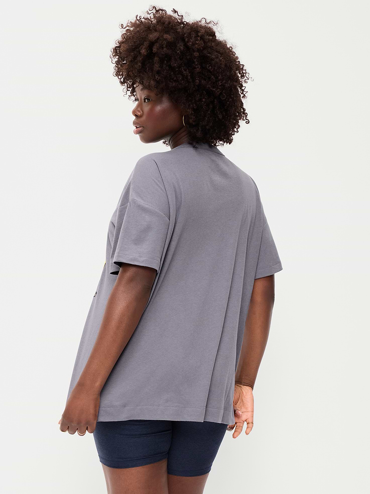 L'image numéro 5 présente T-shirt long surdimensionné à imprimé
