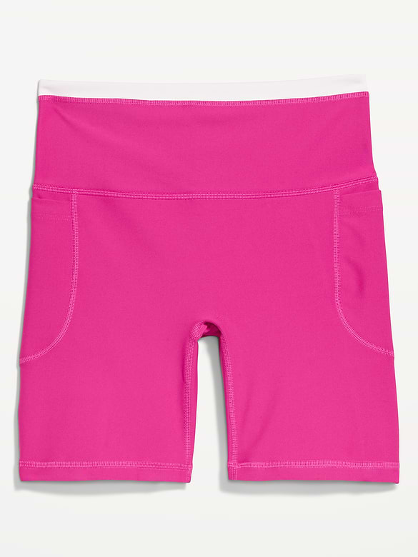 Extra-High Waisted PowerSoft Boundless Pocket Biker Shorts-- 6-inch inseam - No Front Seam
