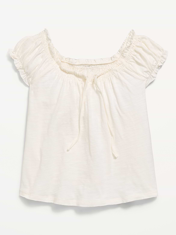 Short-Sleeve Tie-Front Jersey-Knit Top for Girls