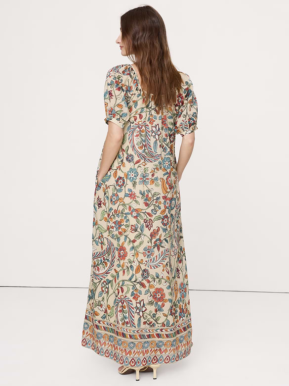 Lightweight Cotton Scoop-Neck Maxi Dress