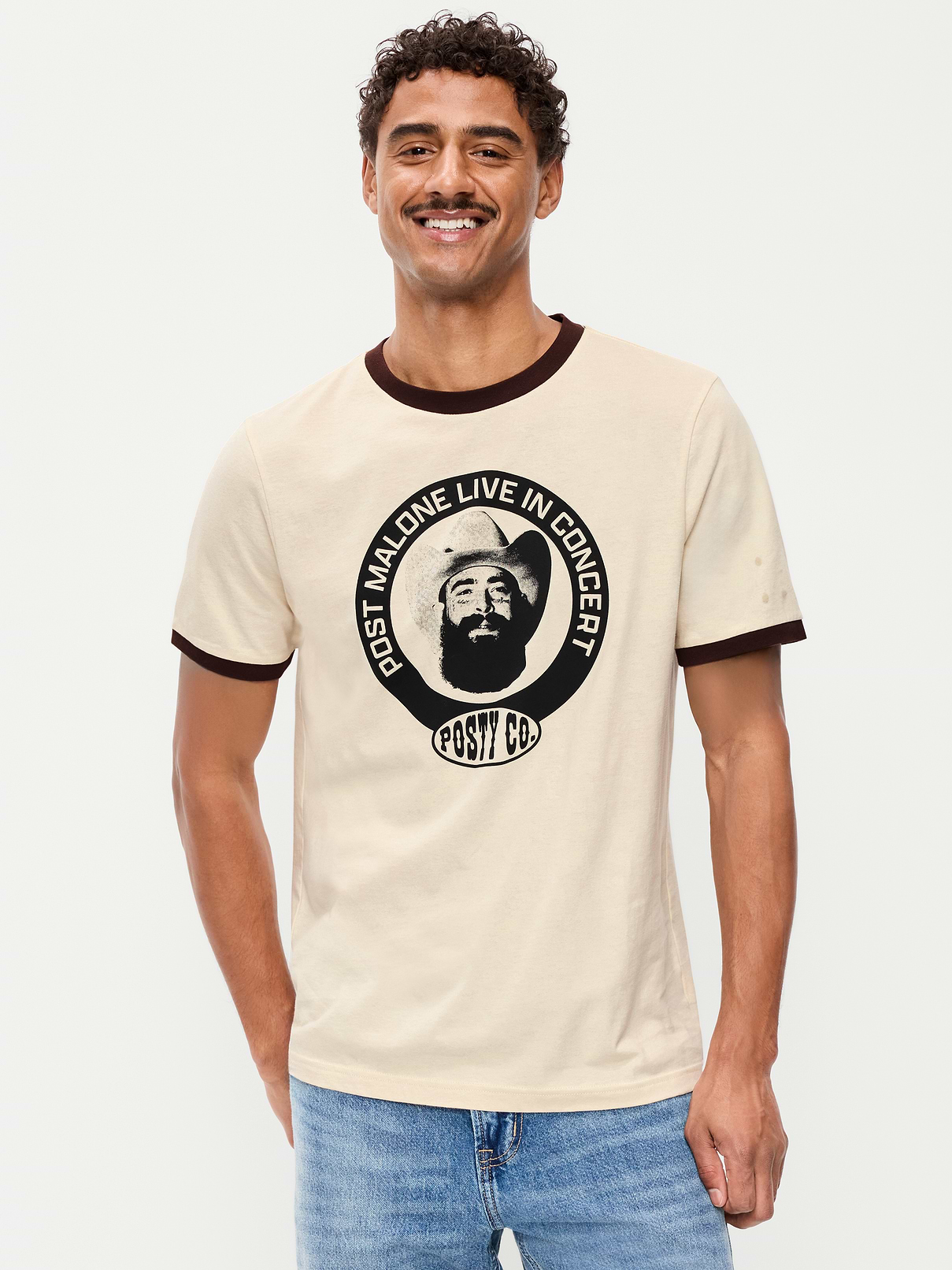 L'image numéro 1 présente T-shirt de Post Malone™ à bords contrastants