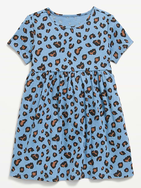 Printed Printed Short-Sleeve Ribbed Dress for Toddler Girls on clearance at Old Navy — 50% off