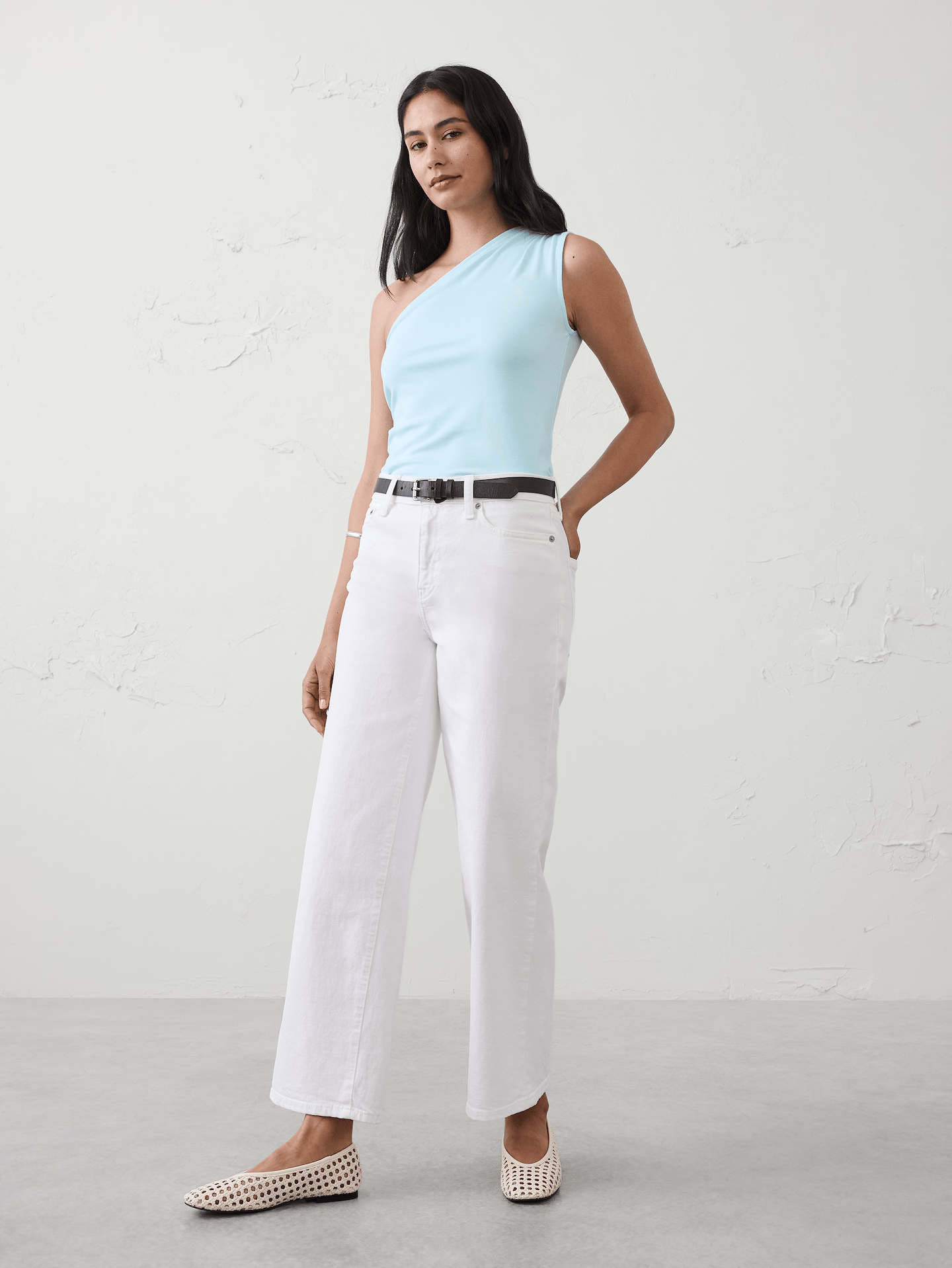Image number 1 showing, Soft Knit One-Shoulder Top