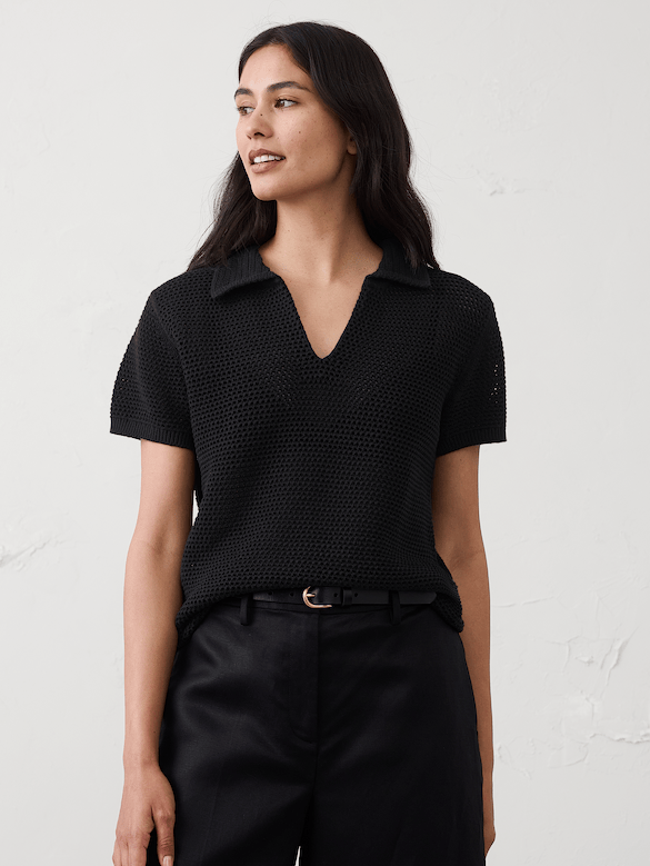 Textured Sweater Polo