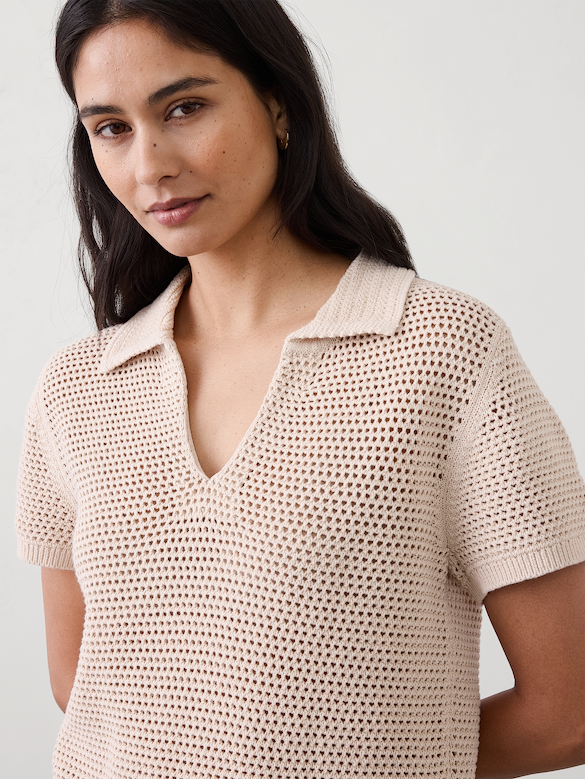 Textured Sweater Polo