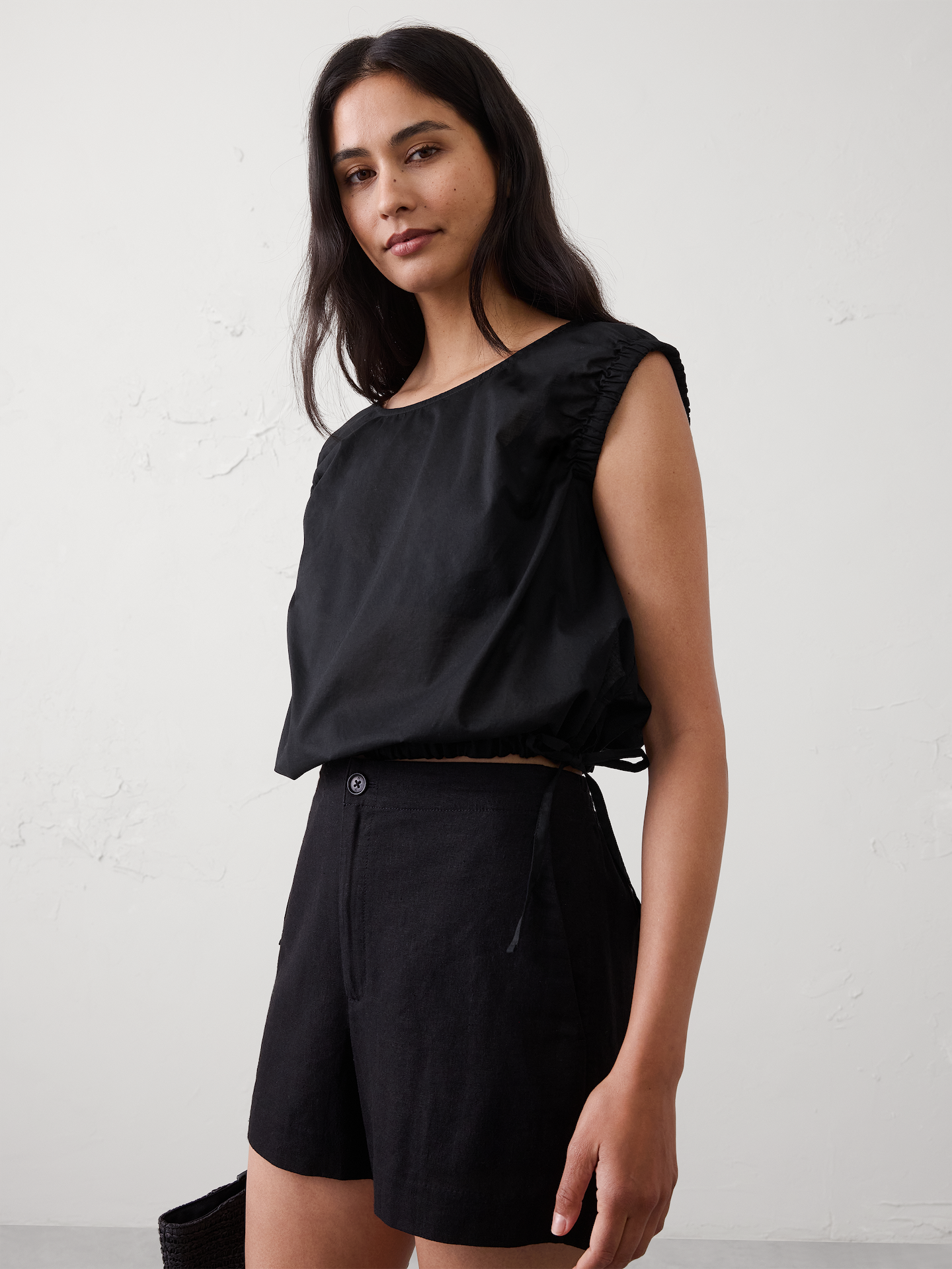 Image number 1 showing, Voile Side-Tie Top