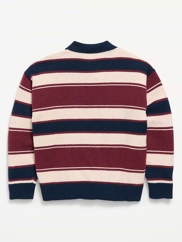 SoSoft Oversized Collared Striped Sweater for Boys
