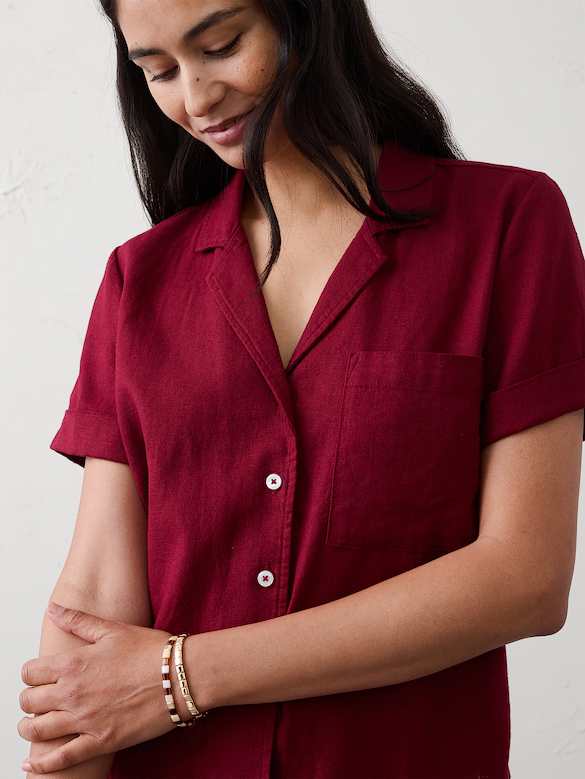 Linen-Blend Shirt