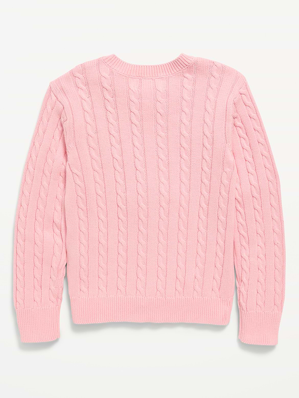 Cable-Knit Cardigan Sweater for Girls