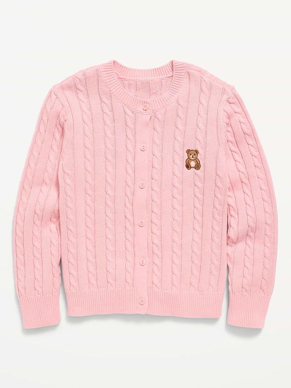 Cable-Knit Cardigan Sweater for Girls