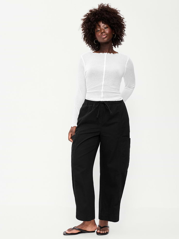 Image number 5 showing, Mid-Rise Pull-On Utility Pants