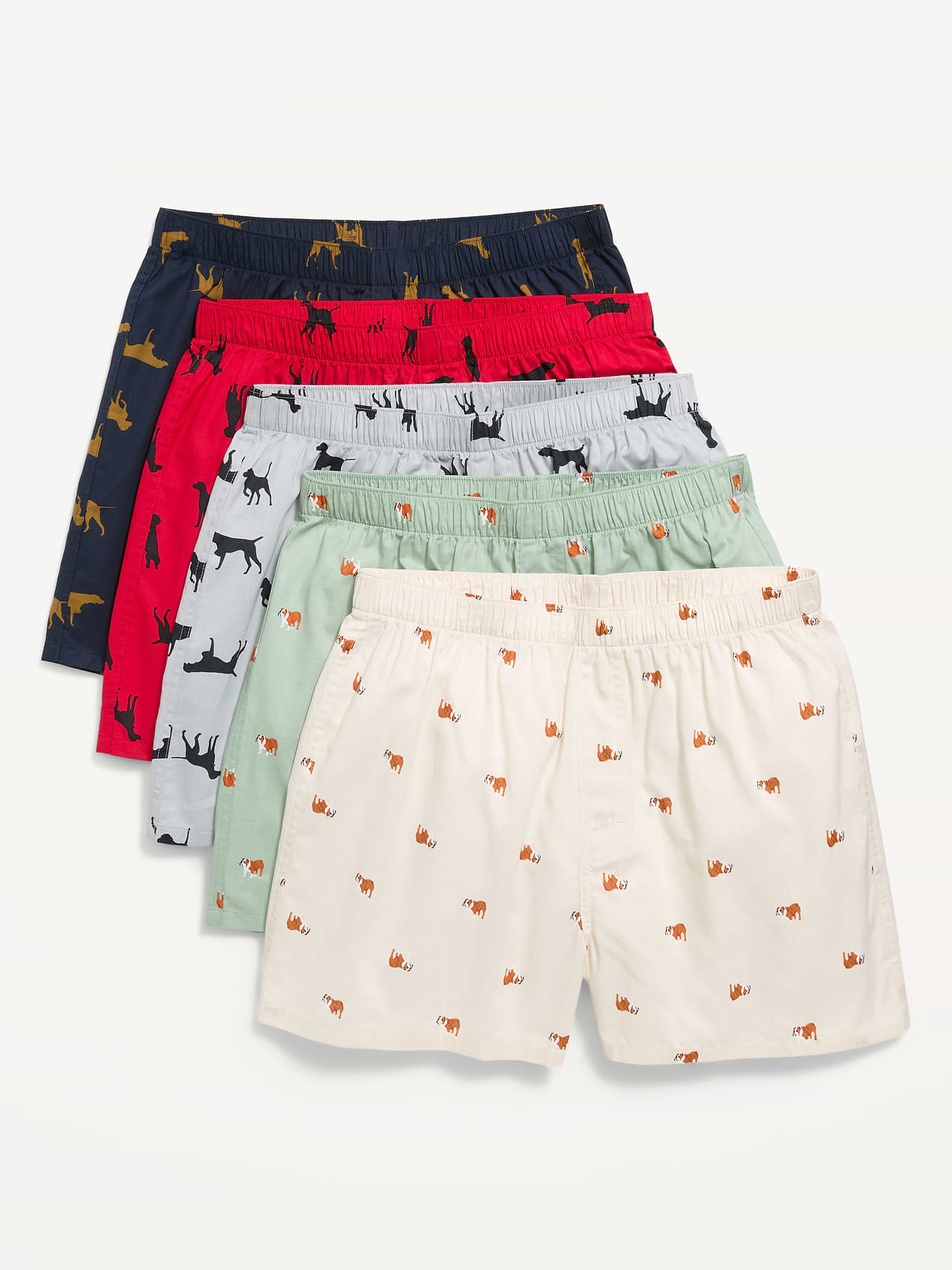 Image number 1 showing, 5-Pack Soft-Washed Boxer Shorts -- 3.75-inch inseam