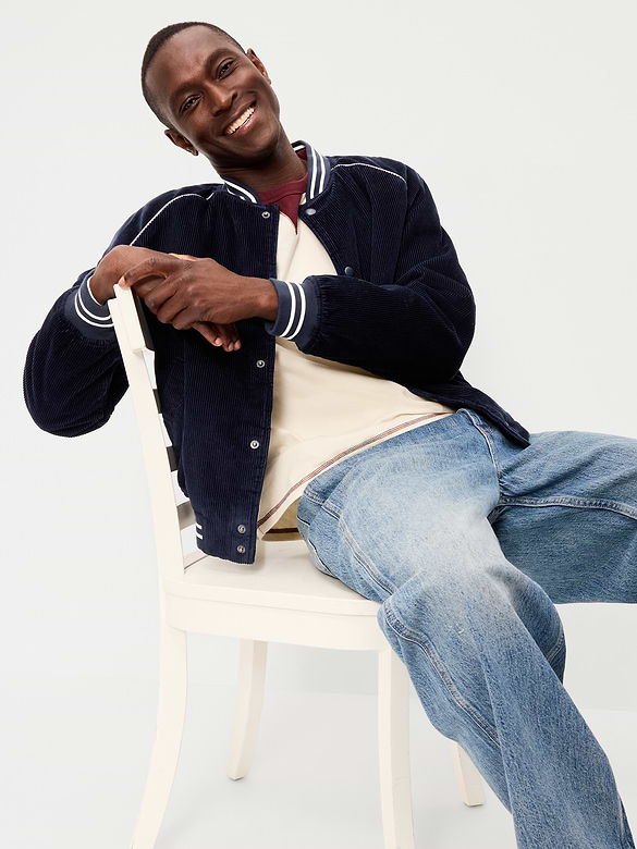 Varsity Corduroy Bomber Jacket
