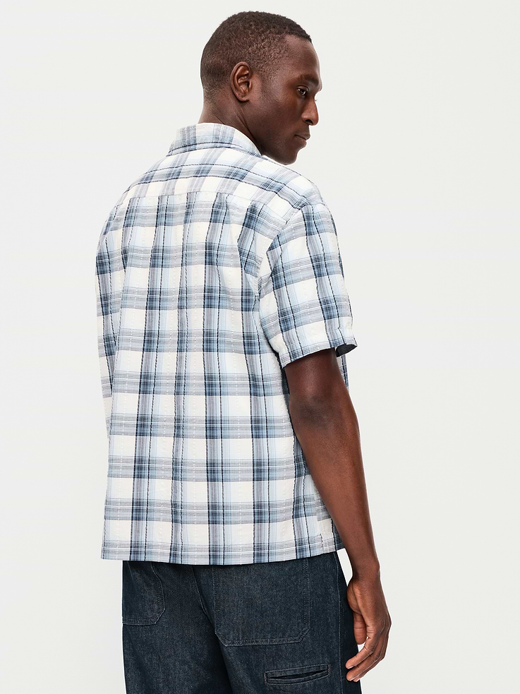 Image number 2 showing, Loose Fit Textured Plaid Pocket Shirt