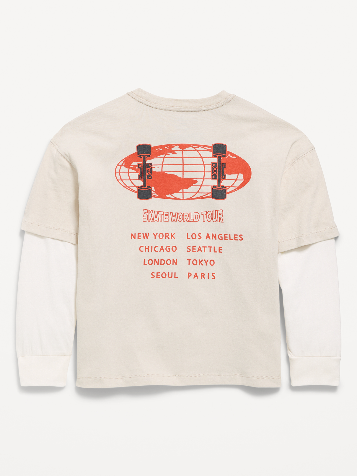 Image number 2 showing, Oversized Long-Sleeve 2-In-1 Graphic T-Shirt for Boys