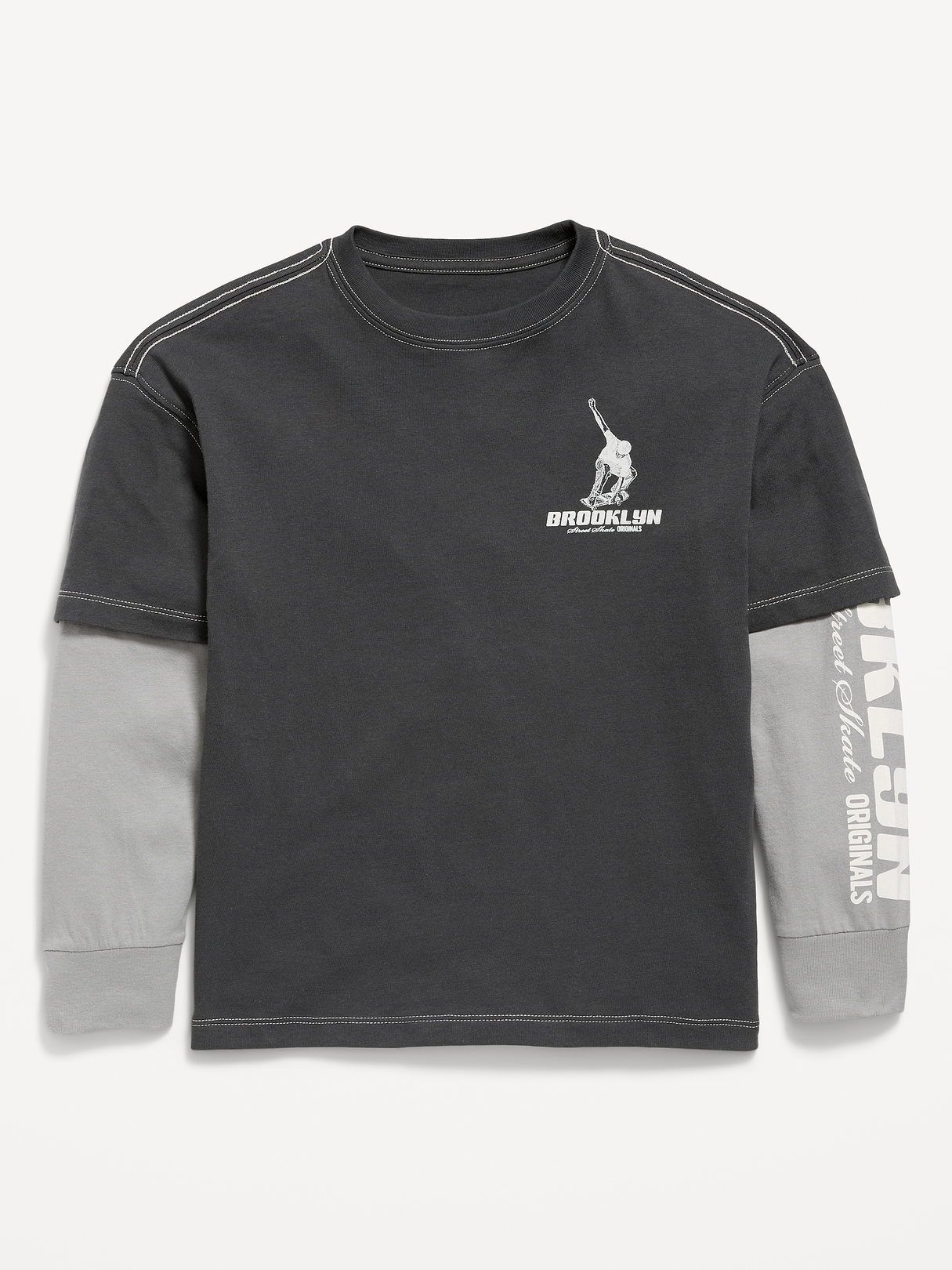 Oversized Long-Sleeve 2-In-1 Graphic T-Shirt for Boys | Old Navy