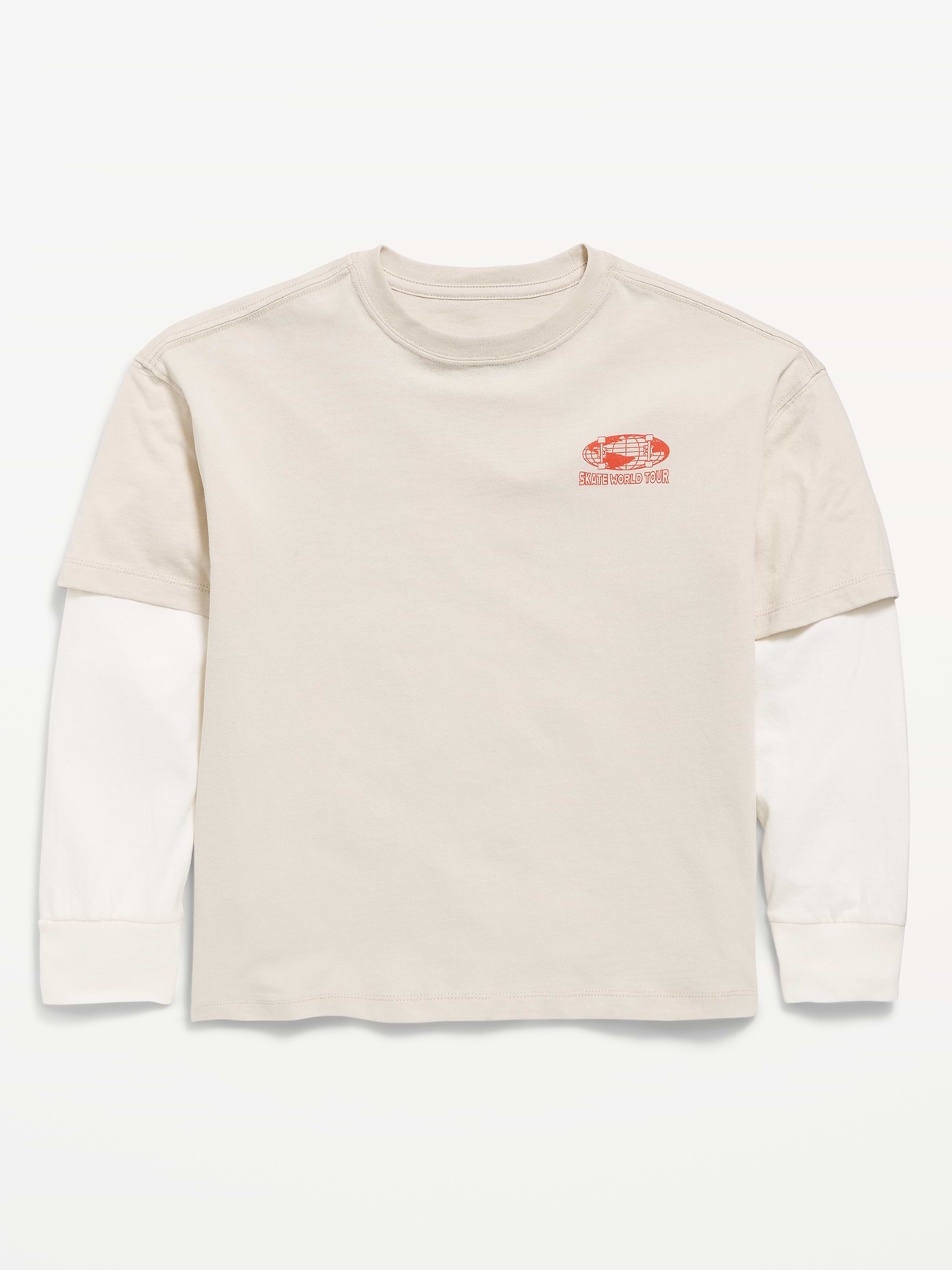 Image number 1 showing, Oversized Long-Sleeve 2-In-1 Graphic T-Shirt for Boys