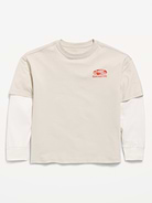 Image number 1 showing, Oversized Long-Sleeve 2-In-1 Graphic T-Shirt for Boys