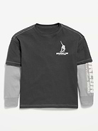Image number 1 showing, Oversized Long-Sleeve 2-In-1 Graphic T-Shirt for Boys