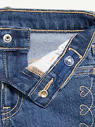 L'image numéro 5 présente Jean brodé à jambe évasée à taille haute pour toute-petite