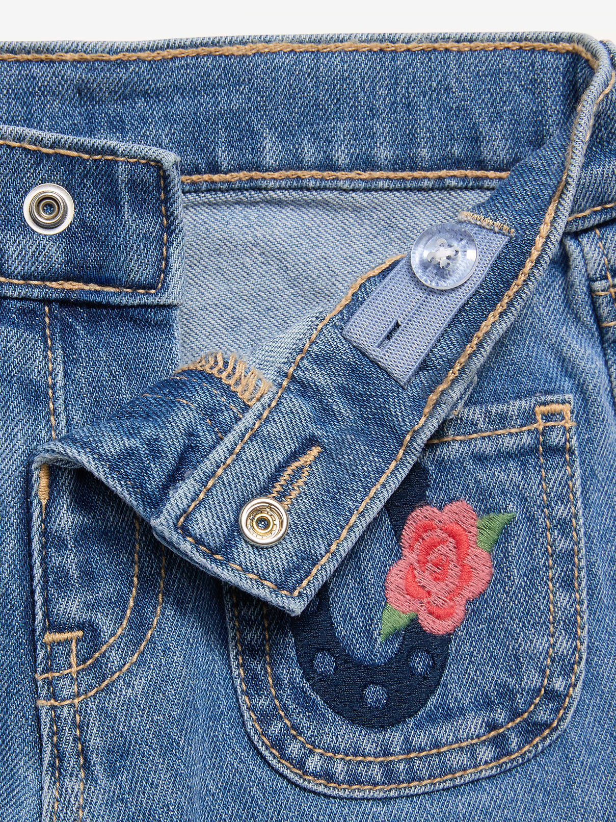 Image number 2 showing, High-Waisted Embroidered Flare-Leg Jeans for Toddler Girls