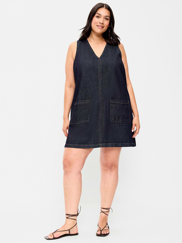 Patch Pocket Denim Mini Dress