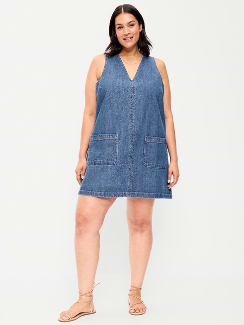 denim dress size 10 Patch Pocket Mini Its drop waist and blue chiffon maxi dress Customer order done ✅ Size:XL-6T fitted denim dress