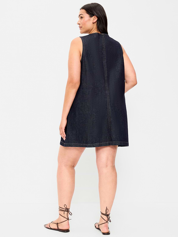 Patch Pocket Denim Mini Dress