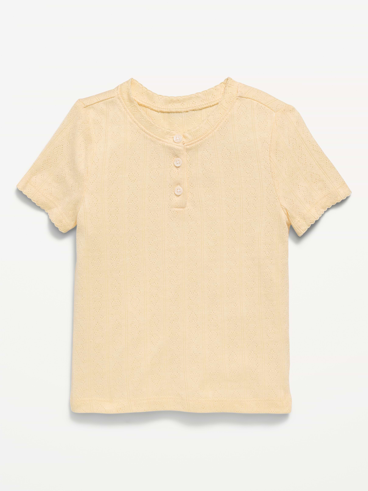 Image number 1 showing, Cozy Short-Sleeve Pointelle-Knit Top for Toddler Girls