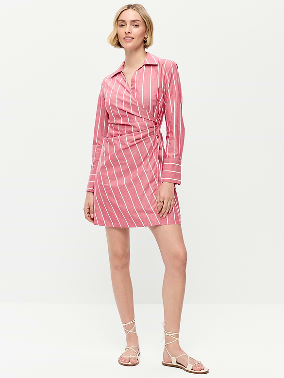 Wrap Mini Shirt Dress
