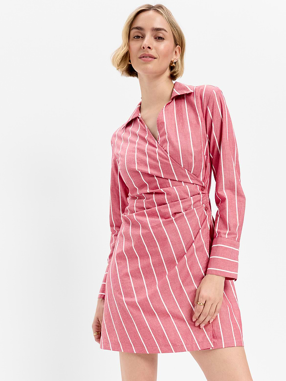 Wrap Mini Shirt Dress