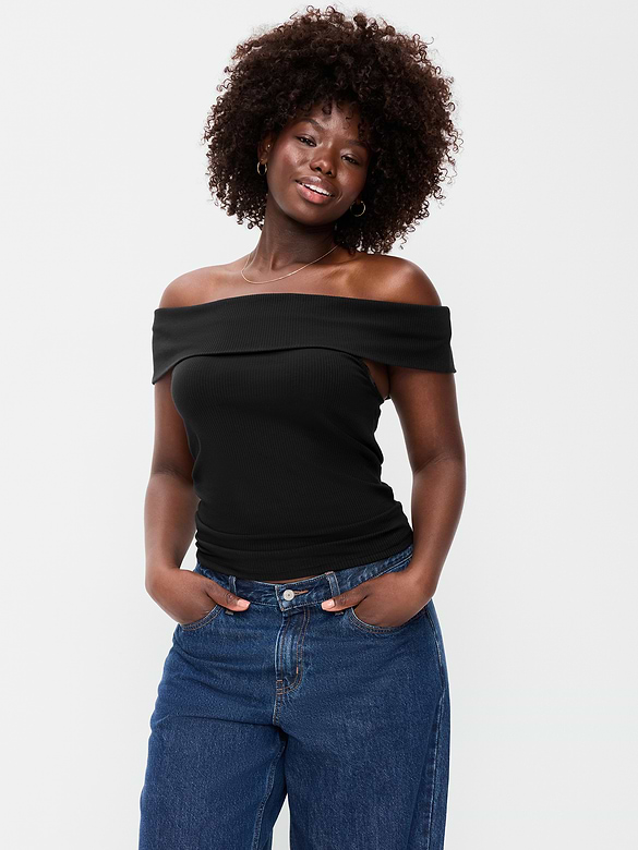 Off-The-Shoulder Fitted Top