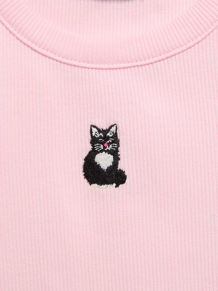 Image 2 of 2, Short-Sleeve Cropped Ringer Graphic T-Shirt for Toddler Girls