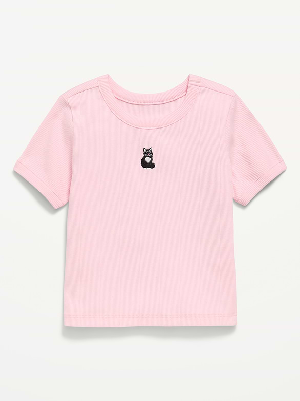 Short-Sleeve Ringer Graphic T-Shirt for Toddler Girls