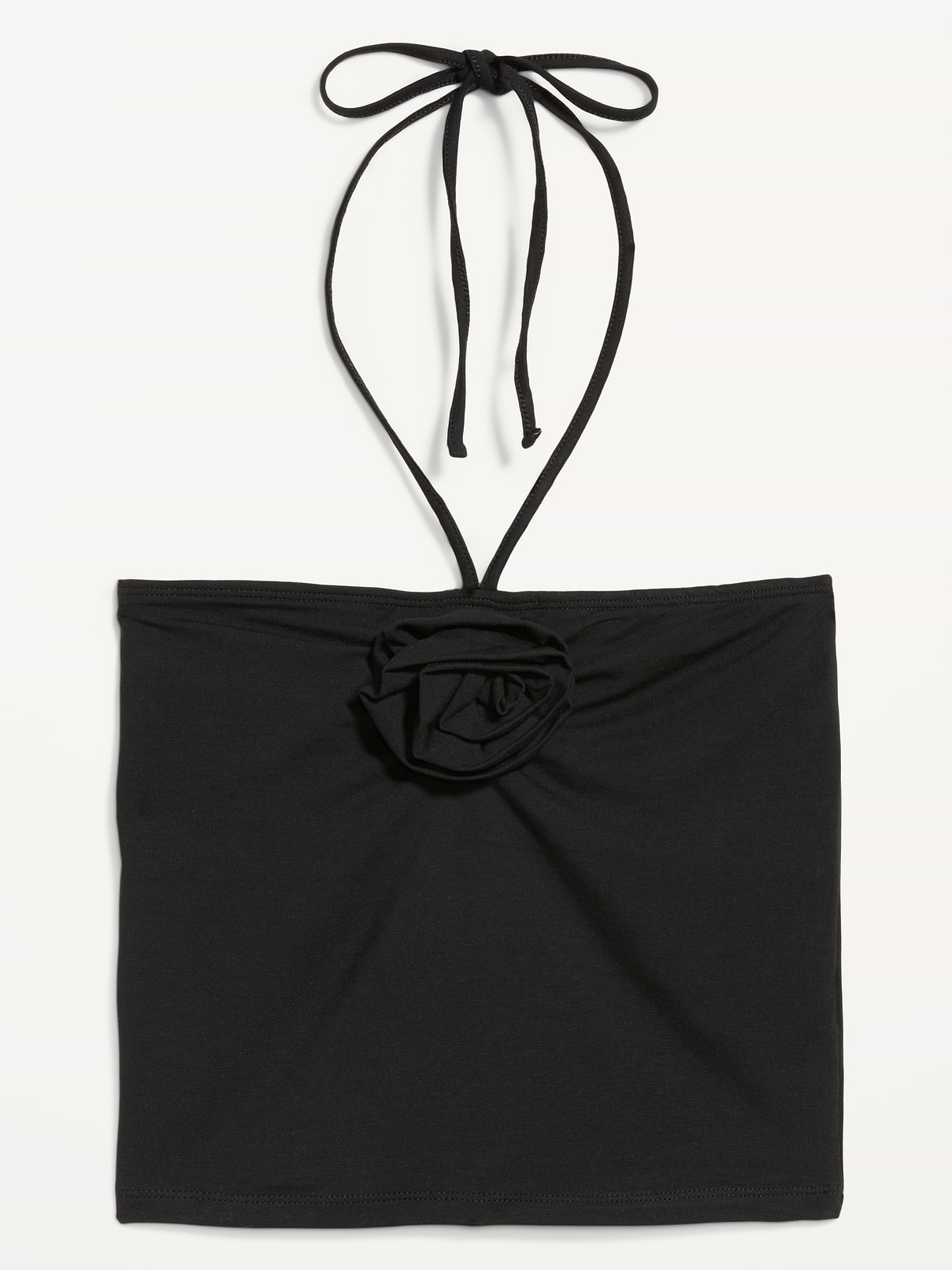 Image number 1 showing, Tie-Neck Rosette Tube Top