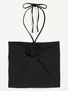 Image number 1 showing, Tie-Neck Rosette Tube Top