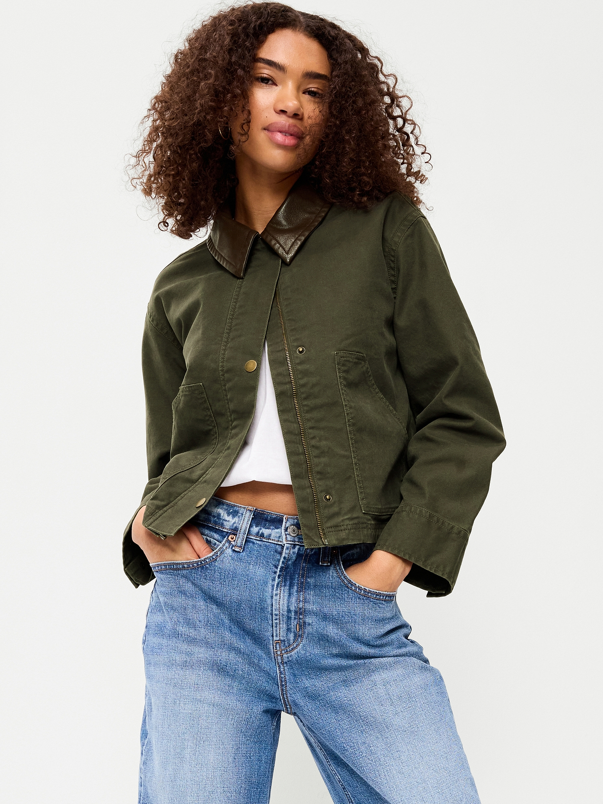 Cropped Barn Jacket | Old Navy