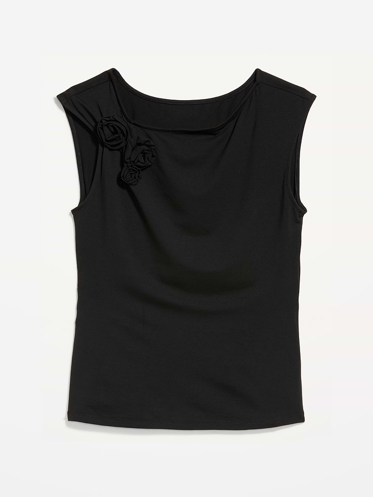 Image number 4 showing, Gathered-Shoulder Rosette Top